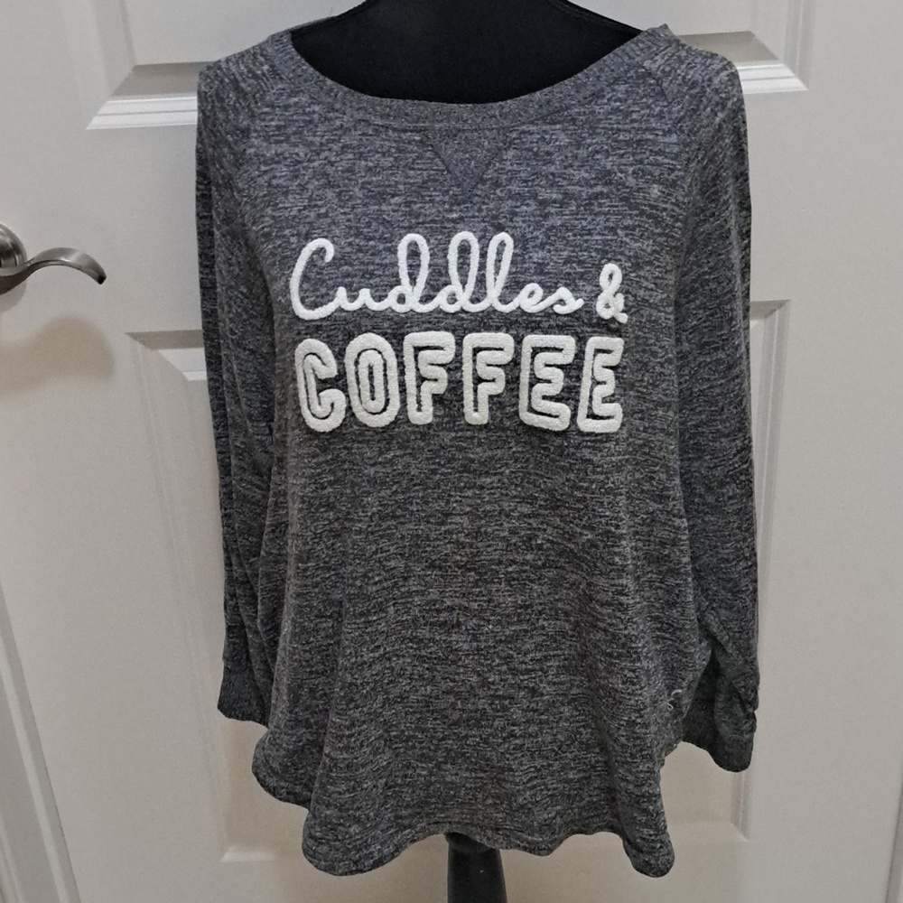Cuddles & Coffee soft sweatshirt, large, no tags